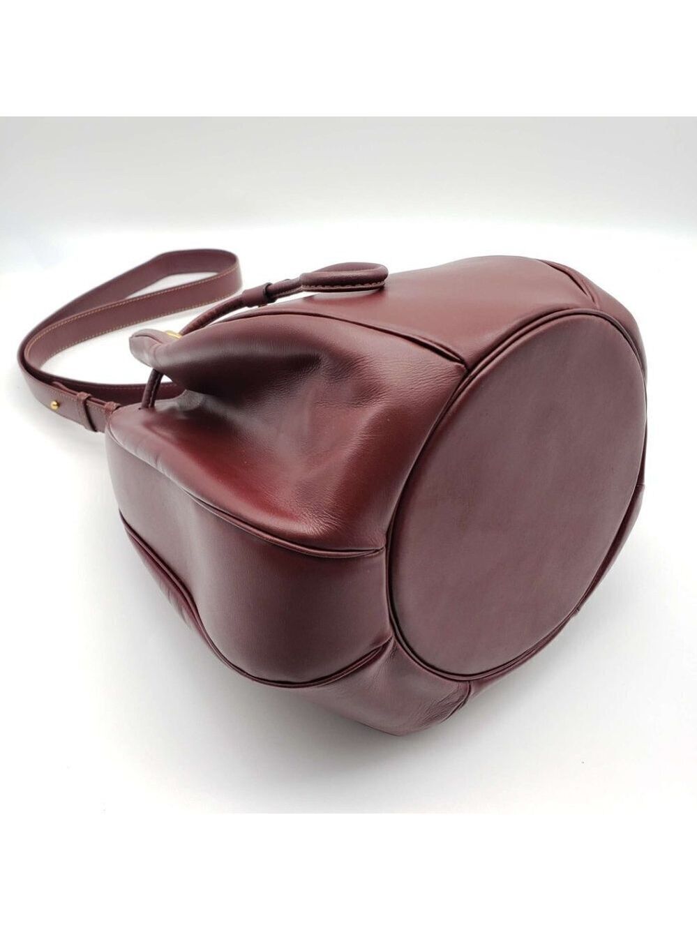 100% Authentic Must De Cartier Bordeaux Leather Shoulder Bag - Picture 8 of 16
